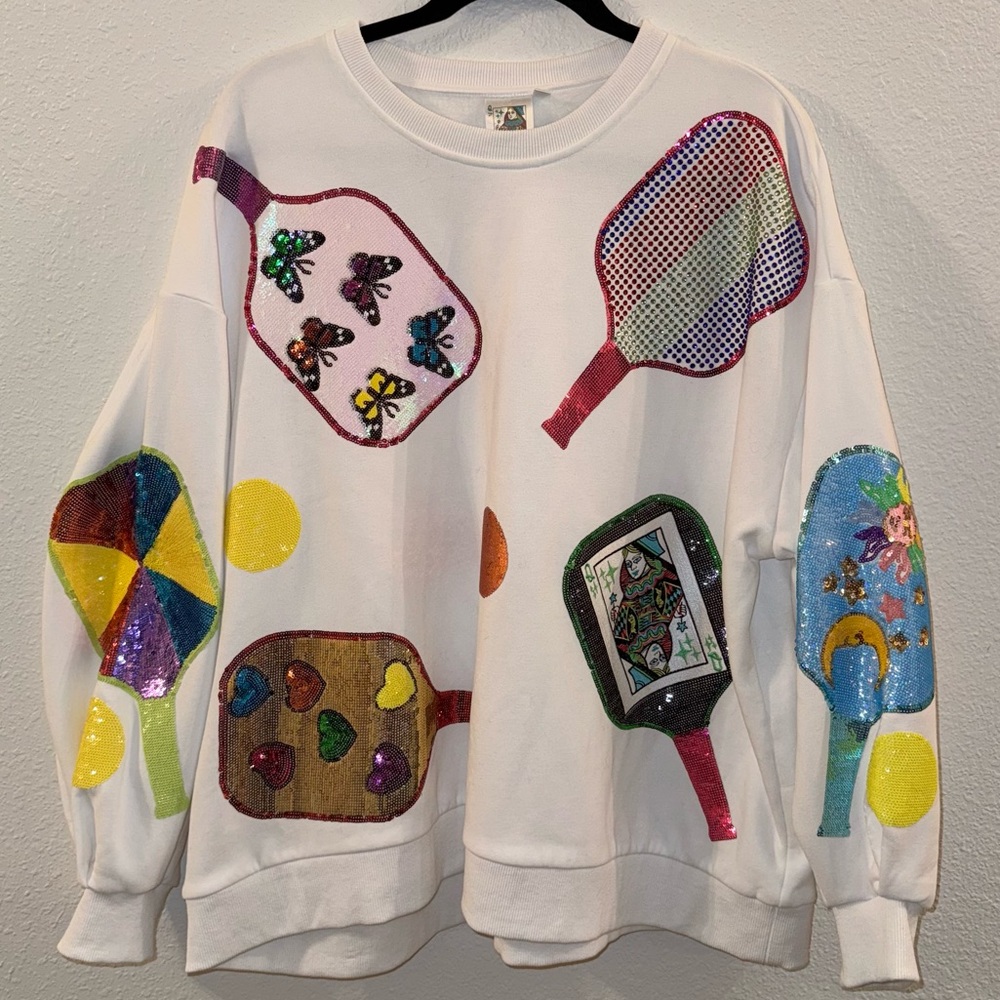Funky Pickleball Sweatshirt by Queen of Sparkles. - Picture 3 of 8